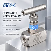 Vanne à aiguille haute pression en acier inoxydable 316, 10000 psi, manuelle, haute température, durable, en barre, 2 voies, port NPT 1/2 pouce, garantie 1 an
