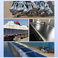 Bassin de pisciculture pliable carré avec cadre galvanisé, support de bassin et bâche en plastique, équipement d'écloserie de poissons