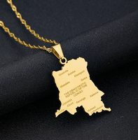 Collier en acier inoxydable doré du Congo en gros pour hommes et femmes, style ethnique, collier de couple, accessoires transfrontaliers