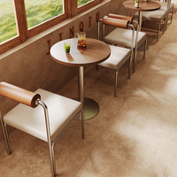 Canapé-lit en bois massif de style coréen pour café, salon de thé, table et chaises combinées pour plusieurs personnes, sièges muraux pour desserts
