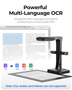 <span class=keywords><strong>Scanner</strong></span> de livres professionnel CZUR <span class=keywords><strong>ET</strong></span> MAX 38MP, caméra de documents, laser, affichage des pages courbes, USB haute vitesse, OCR 180+ langues, format A3 - Product Image 4