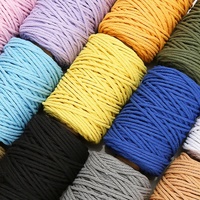 Cordon en coton cardé coloré teinté de 4 mm pour le bricolage, la tapisserie faite à la main, le matériel de suspension murale