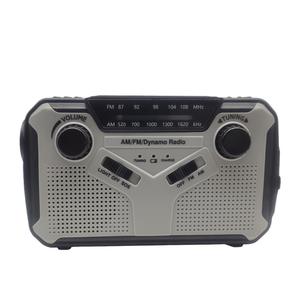 Radio Portátil Multifunción de Manivela AM/FM con Doble Luz LED, Radio Meteorológica, Alarma y Carga USB para Exteriores - Product Image 3