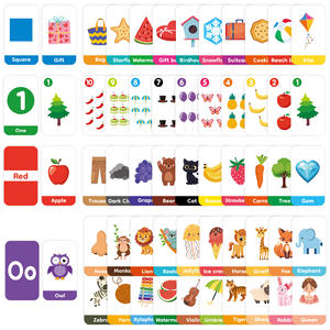Boîte de cartes flash d'apprentissage précoce transfrontalière pour enfants de 2 ans : apprenez l'<span class=keywords><strong>anglais</strong></span> avec des cartes cognitives sur les lettres et formes de dessins animés - Product Image 2