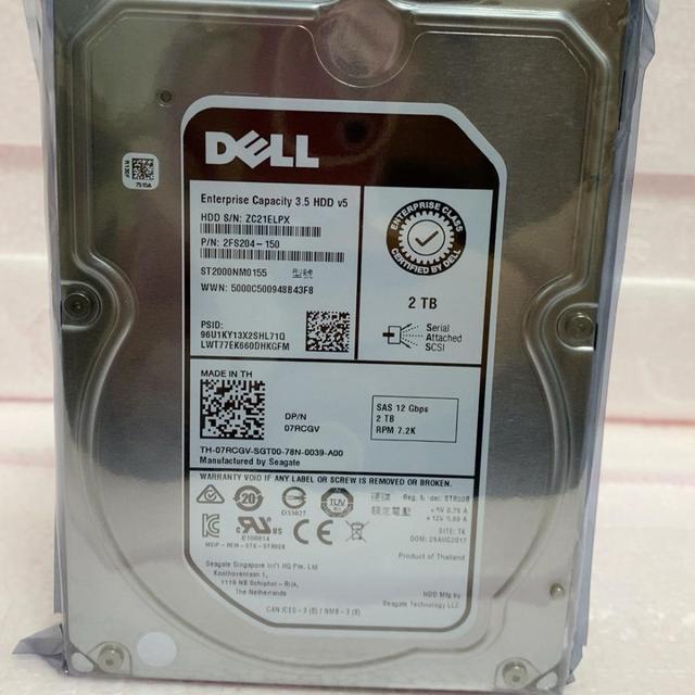New Original 07RCGV/ST2000NM0155 2TB / 2000GB 7.2K 12.0Gbps SAS Hard Drive