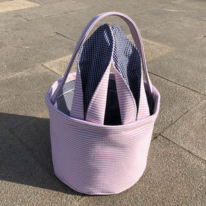 Festivali boş tavşan kumaş şemsiye paskalya kovası pembe tavşan kulak paskalya yumurta sepeti - Product Image 3