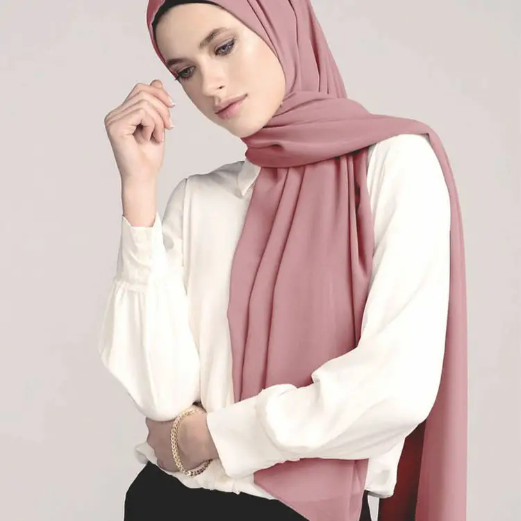 Top Verkoop Groothandel Bubble Chiffon Sjaal Moslim Hijab Mode Sjaal Maleisië Arabische Hijab