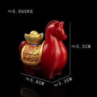 Statue de cheval dorée artistique de luxe personnalisée, Feng Shui, en résine artisanale, rotative, apporte de l'énergie positive pour la maison et le bureau