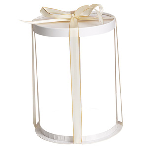 Caixas de Bolo Redondas Transparentes para Atacado, Embalagem de 4, 6, <span class=keywords><strong>8</strong></span>, 10, 12 Polegadas, Personalizadas, Altas e Transparentes com Laço de Fita para Aniversário, Casamento e Confeitaria - Product Image 5