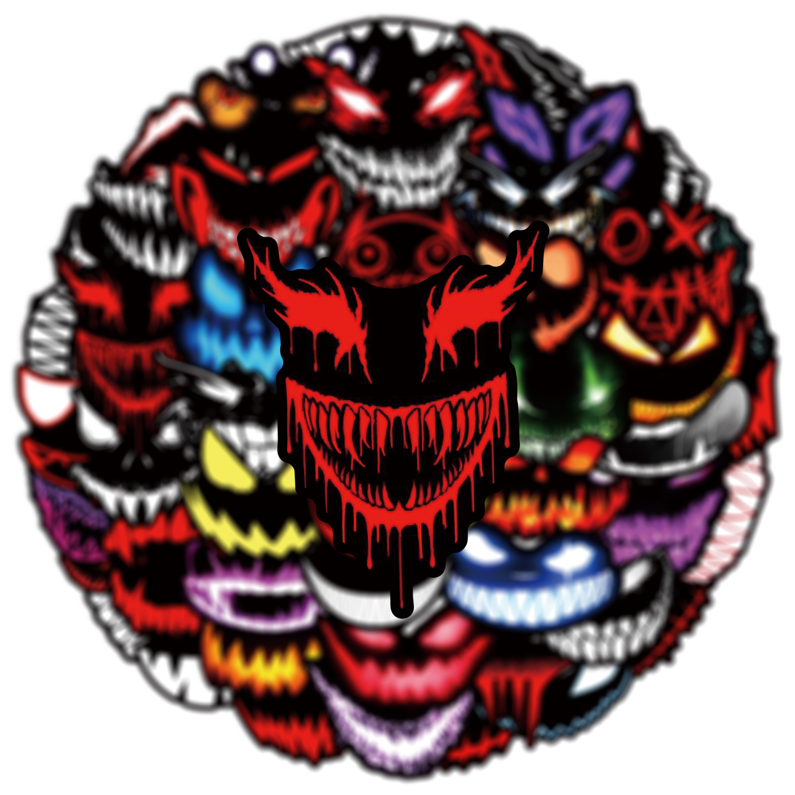 50 Pcs Terrifying Ghostface Devil Graffiti Stickers Skateboard Helmet Phone Case Guitar Tablet Motorcycle Waterproof Stickers