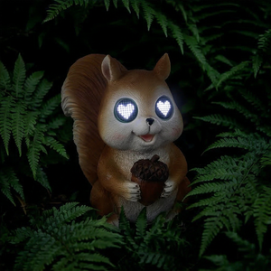 Handmade Resin Crafts Squirrel Statue LED Solar Custom Garden Decorative <b>Umbrella</b> <b>Outdoor</b> Lawn Courtyard Water-Resistant IP44 - Product Image 2