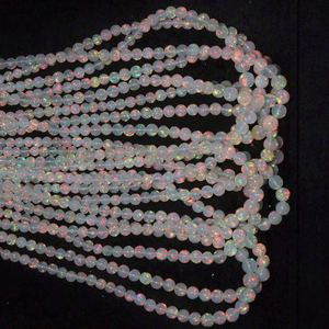 Bijoux de haute qualité en gros, opale naturelle blanche 3AAA de 5 mm à 6 mm, taille brillant rond, pierre précieuse pour la fabrication de bijoux - Product Image 2