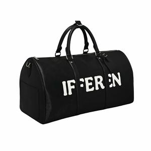 Bolsa de lona de viaje de fin de semana de cuero genuino grande personalizada, bolsas de equipaje deportivo para gimnasio para hombres - Product Image 1