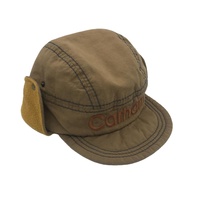 Gorro de Invierno para Hombre, Estilo Ruso, de Lona Marrón con Orejeras, Forro de Felpa Grueso y Cálido, Gorra de Béisbol
