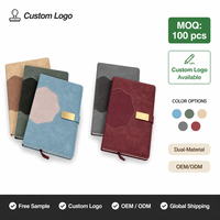 Carnet en cuir végétalien PU avec logo personnalisé, couverture rigide A5, patch ondulé, journal, agenda, fermoir doré, OEM