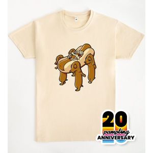 T-shirt HotDog Edizione 20° Anniversario Colore Crema Abbigliamento Promozionale - Product Image 3