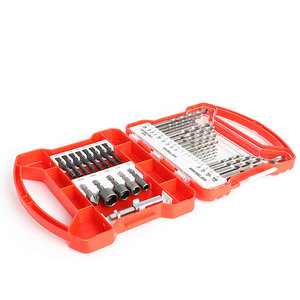 High Speed Steel Drill <b>Bit</b> <b>Set</b> 33 Pc Metric 1/4 In Socket Hand Tool Kit With Case - Product Image 1