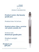 Stylo à bille rétractable 2-en-1 personnalisé avec pointe tactile, stylo tactile en métal pour écrans tactiles