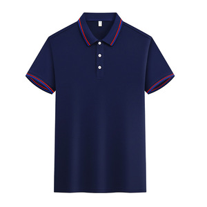 Polo personnalisé bleu marine en polyester respirant à séchage rapide, uniforme de travail, chemise publicitaire avec logo imprimé - Product Image 1