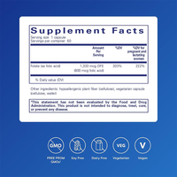 Capsules d'acide folique pur végétalien certifiées GMP, marque privée OEM, 800 mcg, pour le développement du nerf fœtal et le soutien pendant la grossesse