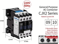 Contacteur AC Chint CJX2-0910 1801 2510 4011 6511 95 Triphasé 220V 50Hz Rail DIN Automatisation industrielle