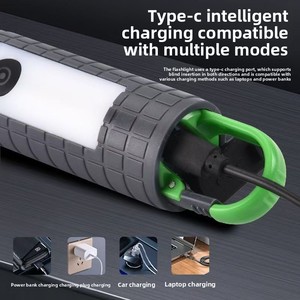 Variable LED <b>Flashlight</b>, Powerful <b>Rechargeable</b> Tactical <b>Flashlight</b>, Outdoor Tent Lantern, Searchlight, Power Supply - Product Image 3
