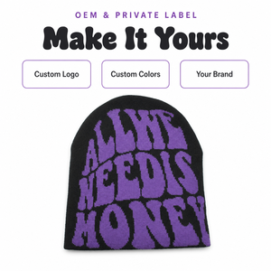 Highfly Custom Jacquard <strong>Knit</strong> Beanie Psychedelic Bubble Graphic Winter Streetwear Unisex OEM Private Label Wholesale - Product Image 6