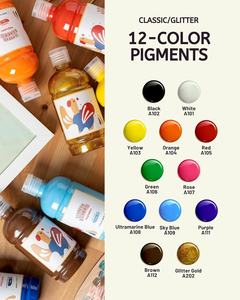 Vernice Tempera per bambini <span class=keywords><strong>12</strong></span> colori lavabile Tempera vernice per bambini Tempera Non tossico 500ml bottiglie regalo - Product Image 3