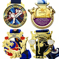 Concevez votre propre médaille en alliage de zinc 3D dorée pour la boxe et le taekwondo, médailles personnalisées avec rubans, médaille sportive en métal