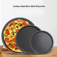 Loyang Pizza Anti Lengket Baja Karbon Hitam, Nampan Pizza, Panggangan Pizza, Loyang Panggang 6 Inci 7 Inci 8 Inci 9 Inci 10 Inci