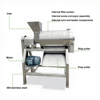 Ananasjam Maker Industriële Groente Mango Puree Passievrucht Machine Pulp Extractor Kersenpulper 1000kg/u 380V/220V/110V