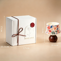 Choix idéal pour les mariages : Bougie parfumée à motif floral artistique, style lampe, coffret cadeau pour une décoration romantique de la maison et des occasions spéciales