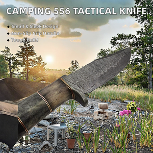 Modelo de Camping al aire libre cuchillo de bolsillo portátil hoja de acero de Damasco OEM Mango antideslizante táctico - Product Image 2