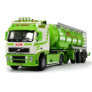 מכירה חמה KDW 625028 ילדים משאית מיכל שמן יצוק דגם 1/50 בקנה מידה מתכת שמן מיכל משאית צעצוע לילדים מתנות
