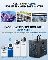 Refroidisseur d'aquarium BAOSHISHAN 42 gallons 1/10HP, moteur silencieux, système hydroponique, compresseur de réfrigération, aquarium pour poissons, axolotl, garantie 1 an