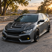 Capot en fibre de carbone style VARI VRS compatible avec Honda Civic X 10e génération 2016-2019, tissage sergé