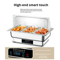Plat chauffant électrique haut de gamme en acier inoxydable avec contrôle de la température par bouton pour hôtel, restaurant, restauration familiale, événements de buffet