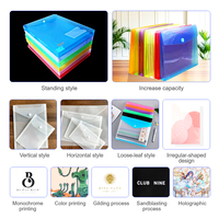 Pochette transparente en plastique PP A4 personnalisée avec impression ASP, porte-documents scolaire, classeur transparent avec bouton pression