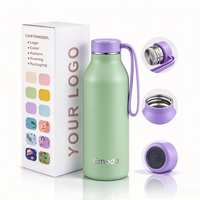 Bouteille d'eau en acier inoxydable écologique de 500 ml avec logo personnalisé, sans BPA, à double paroi isolée, pour cadeau d'entreprise