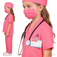 Ensemble de déguisement d'agent de la sécurité, tenue d'infirmière avec accessoires, costume de Noël pour garçons et filles