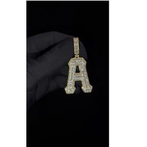High Quality Custom Name <b>Initial</b> 925 Sterling <b>Silver</b> <b>Pendant</b> with Diamond Look Moissanite Stones for Men Women Hip Hop Jewelry - Product Image 1