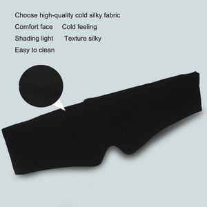 Vente en gros de masque pour les <span class=keywords><strong>yeux</strong></span> en soie simulée de luxe sensation de froid nouveau style <span class=keywords><strong>Patch</strong></span> pour le sommeil doux hommes femmes sangle élastique ombre de voyage tricot noir - Product Image 4