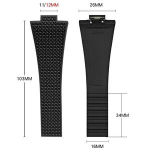 Correa de <span class=keywords><strong>Reloj</strong></span> de Goma con Cierre Plegable de Liberación Rápida de 11 mm/12 mm, Transpirable, <span class=keywords><strong>para</strong></span> <span class=keywords><strong>Reloj</strong></span> Inteligente Prx, Nuevo Estilo - Product Image 2
