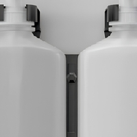 Support mural pour flacon de gel douche liquide en acier inoxydable noir mat pour hôtel de luxe