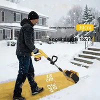 Quitanieves Eléctrico Inalámbrico Plegable de Grado Industrial, Material PP+Fibra, Herramienta Ligera de 4 kg para Remover Nieve con Empuje Manual