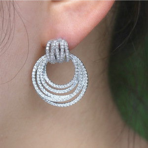 Orecchini a Cerchio Stratificati per Donne, Orecchini Moderni Rotondi, Gioielli di Moda per Uso Quotidiano e Feste - Product Image 3