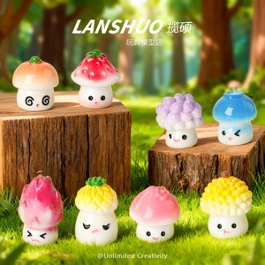 <b>Miniature</b> 3D Mushroom Ornaments Plastic Resin Colorful Desk Decor Home Decoration - Product Image 2