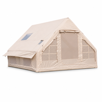 Tente de glamping gonflable Zentopia, maison de camping en toile de luxe, 4-6 personnes, imperméable, 3 saisons, cheminée avec ouverture pour poêle, lanterneau
