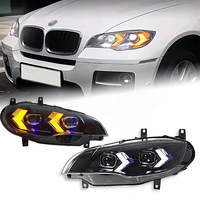 Nouvel ensemble de phares 0814 pour X6 E71 avec feux de jour LED bicolores design flèche 12V