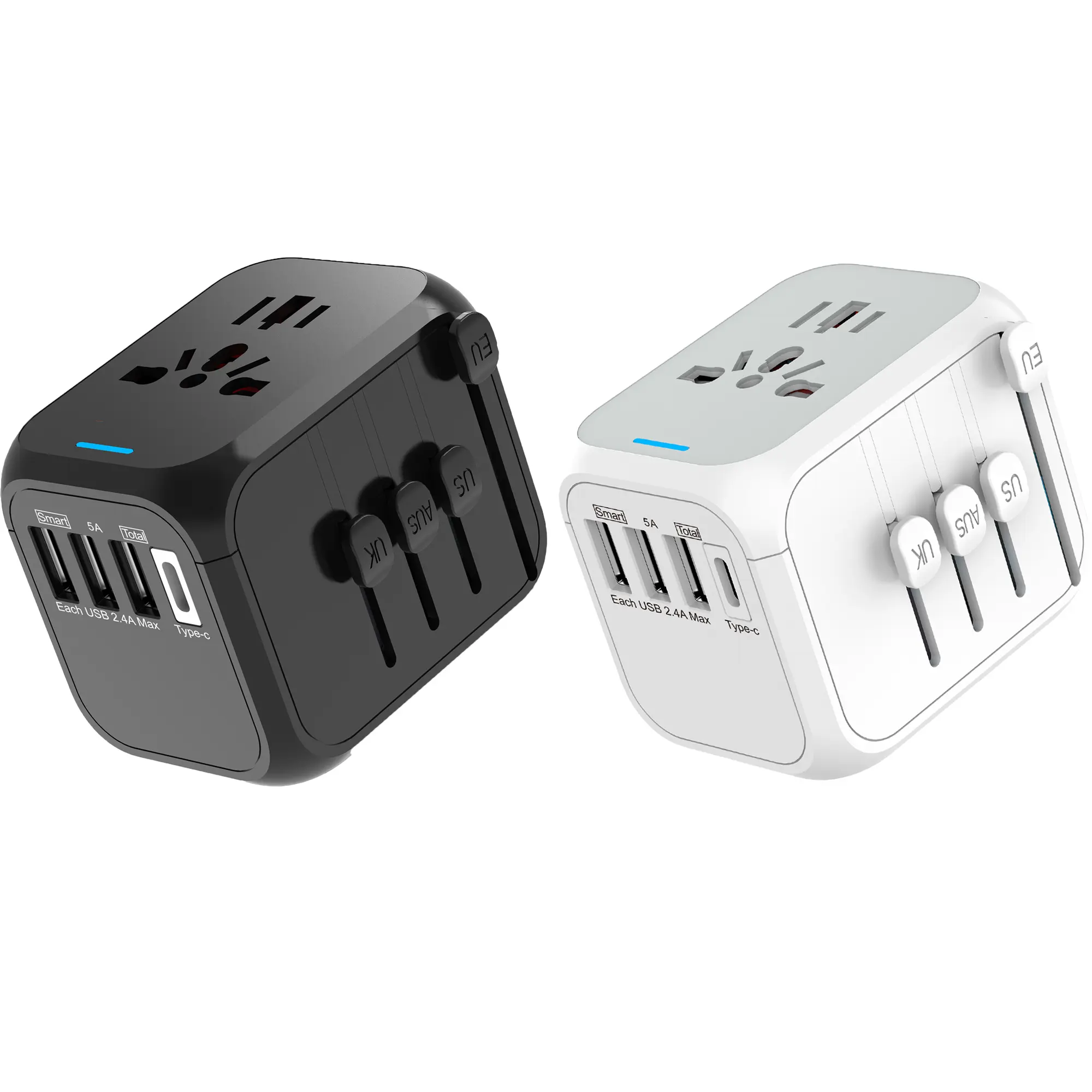 Parede Power Travel Adapter Multi Plug Universal Travel Adapter Dual Type-C Travel Adapter USB carregador portátil